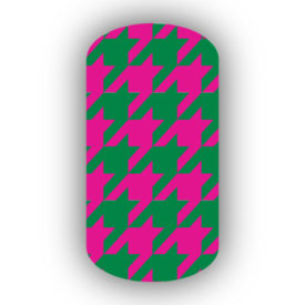 Hot Pink & Kelly Green Nail Art Designs