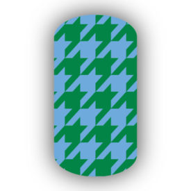 Light Blue & Kelly Green Nail Art Designs