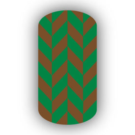 Kelly Green & Mocha Nail Art Designs