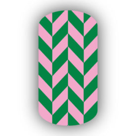 Kelly Green & Pink Nail Art Designs