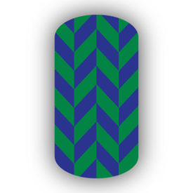 Kelly Green & Royal Blue Nail Art Designs