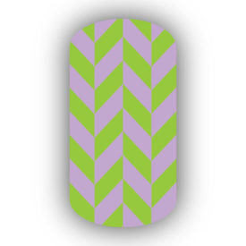 Lime Green & Lavender Nail Art Designs