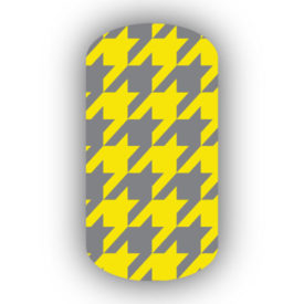 Lemon Yellow & Dark Gray Nail Art Designs