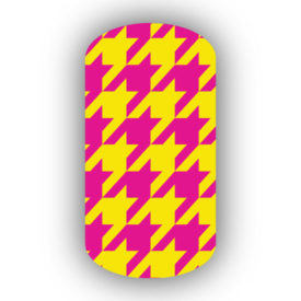 Lemon Yellow & Hot Pink Nail Art Designs