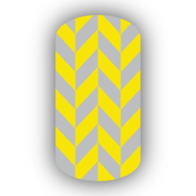 Silver & Lemon Nail Art Designs