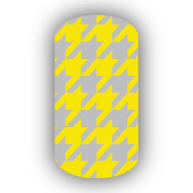 Lemon Yellow & Light Gray Nail Art Designs