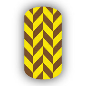 Mocha & Lemon Yellow Nail Art Designs