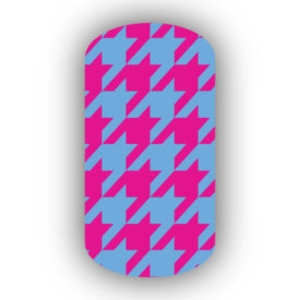 Light Blue & Hot Pink Nail Art Designs