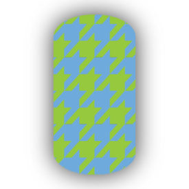 Light Blue & Lime Green Nail Art Designs