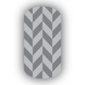 Silver & Dark Gray Nail Art Designs
