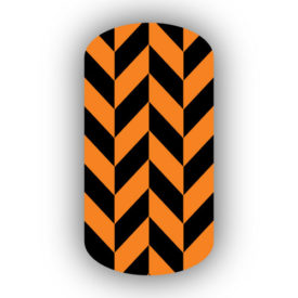 Black & Light Orange Nail Art Designs
