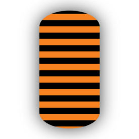 Light Orange & Black Nail Art Designs