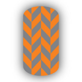 Dark Gray & Light Orange Nail Art Designs