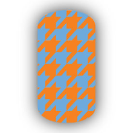 Light Blue & Light Orange Nail Art Designs