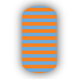 Light Orange & Light Blue Nail Art Designs