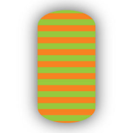 Light Orange & Lime Green Nail Art Designs