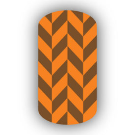 Mocha & Light Orange Nail Art Designs