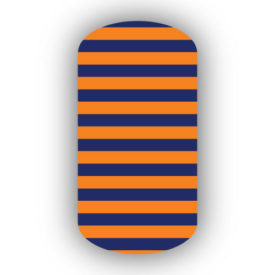 Light Orange & Navy Blue Nail Art Designs