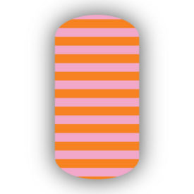 Light Orange & Pink Nail Art Designs