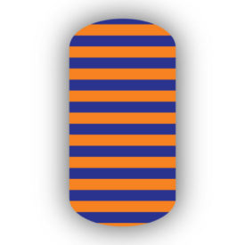 Light Orange & Royal Blue Nail Art Designs