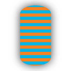 Light Orange & Teal Nail Art Designs