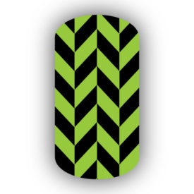 Lime Green & Black Nail Art Designs