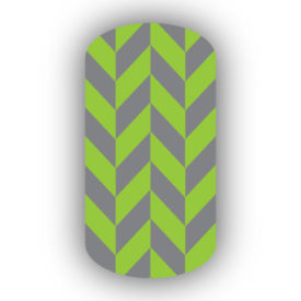 Lime Green & Dark Gray Nail Art Designs