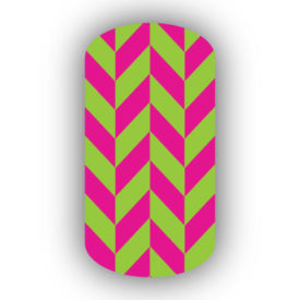 Lime Green & Hot Pink Nail Art Designs