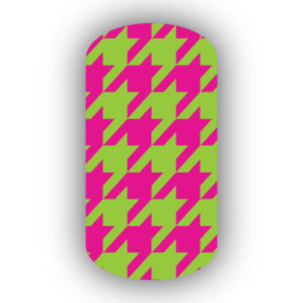 Hot Pink & Lime Green Nail Art Designs