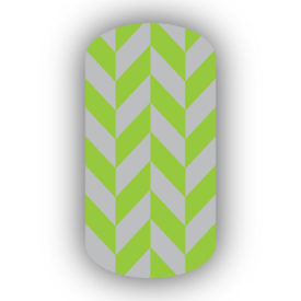 Lime Green & Silver Nail Art Designs