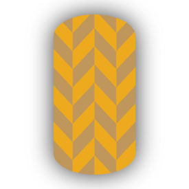 Mustard Yellow & Caramel Nail Art Designs