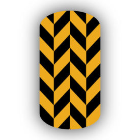 Mustard Yellow & Black Nail Art Designs