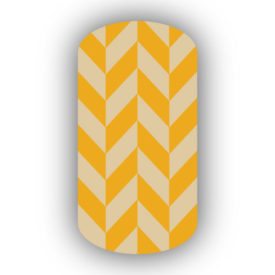 Mustard Yellow & Cream Nail Art Designs