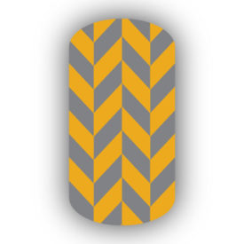 Mustard Yellow & Dark Gray Nail Art Designs