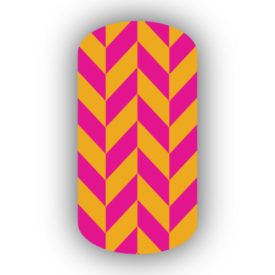 Mustard Yellow & Hot Pink Nail Art Designs