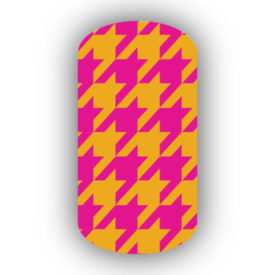 Hot Pink & Mustard Yellow Nail Art Designs
