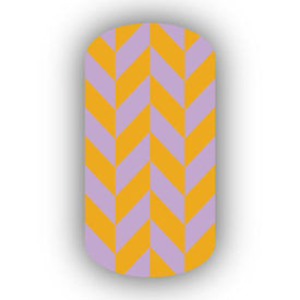 Mustard Yellow & Lavender Nail Art Designs