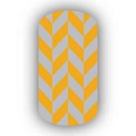 Mustard Yellow & Light Gray Nail Art Designs