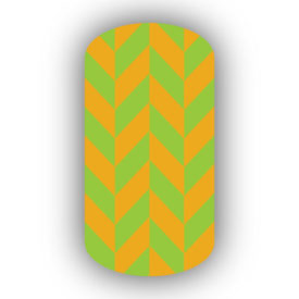 Mustard Yellow & Lime Green Nail Art Designs