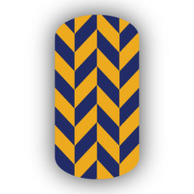Mustard Yellow & Navy Blue Nail Art Designs