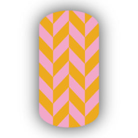 Mustard Yellow & Pink Nail Art Designs