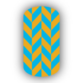 Mustard Yellow & Teal Nail Art Designs