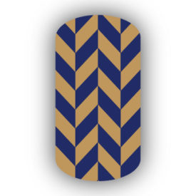 Navy Blue & Caramel Nail Art Designs