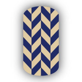 Navy Blue & Cream Nail Art Designs