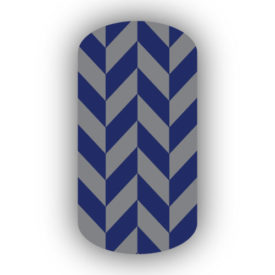 Navy Blue & Dark Gray Nail Art Designs