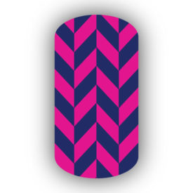 Navy Blue & Hot Pink Nail Art Designs