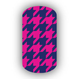 Hot Pink & Navy Blue Nail Art Designs