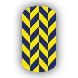 Navy Blue & Lemon Yellow Nail Art Designs