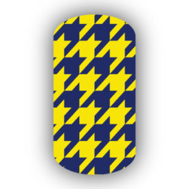 Lemon Yellow & Navy Blue Nail Art Designs