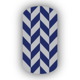 Navy Blue & Silver Nail Art Designs